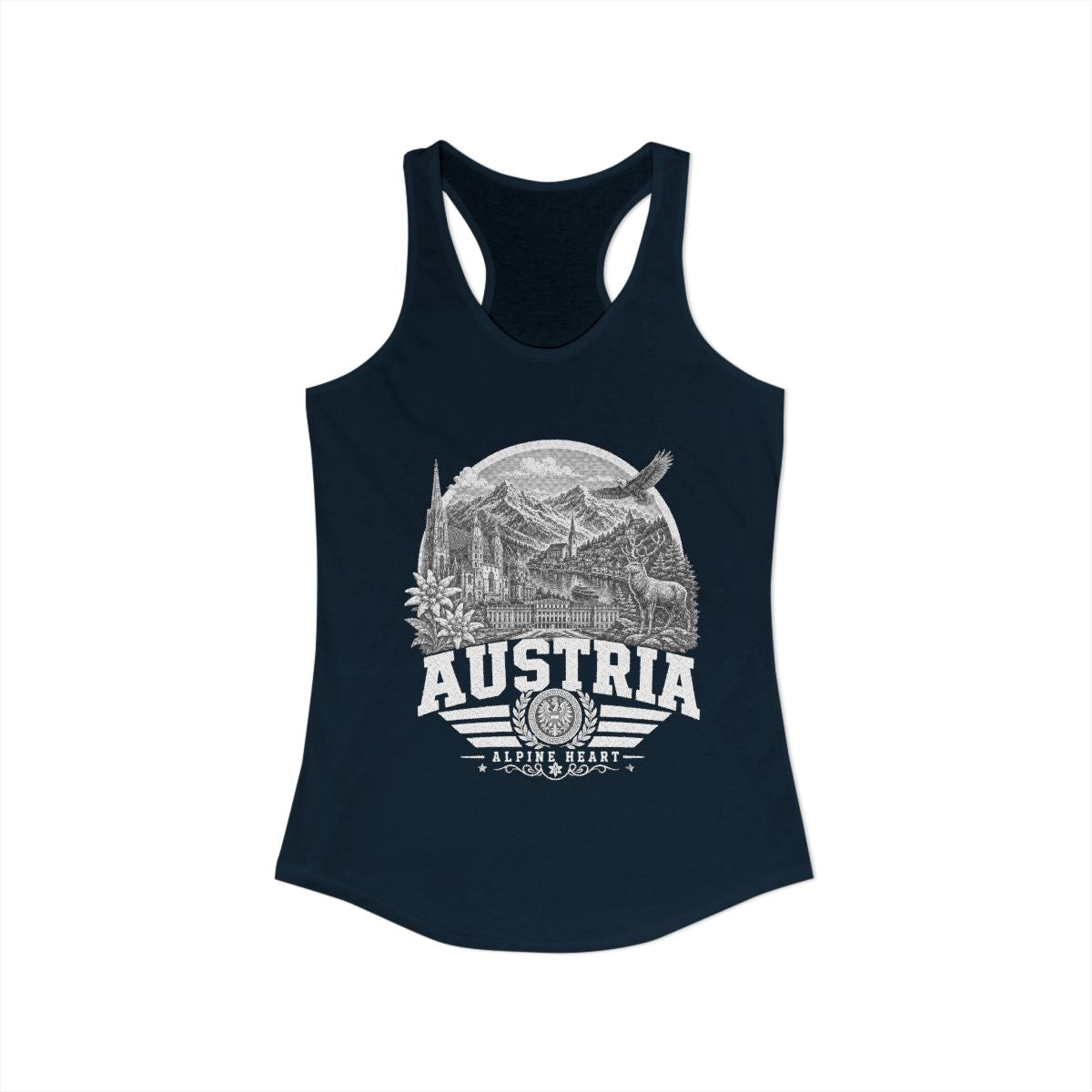 Austria vintage landmarks tank top — iconic landmark design | Nameshi Destinations (view 11)