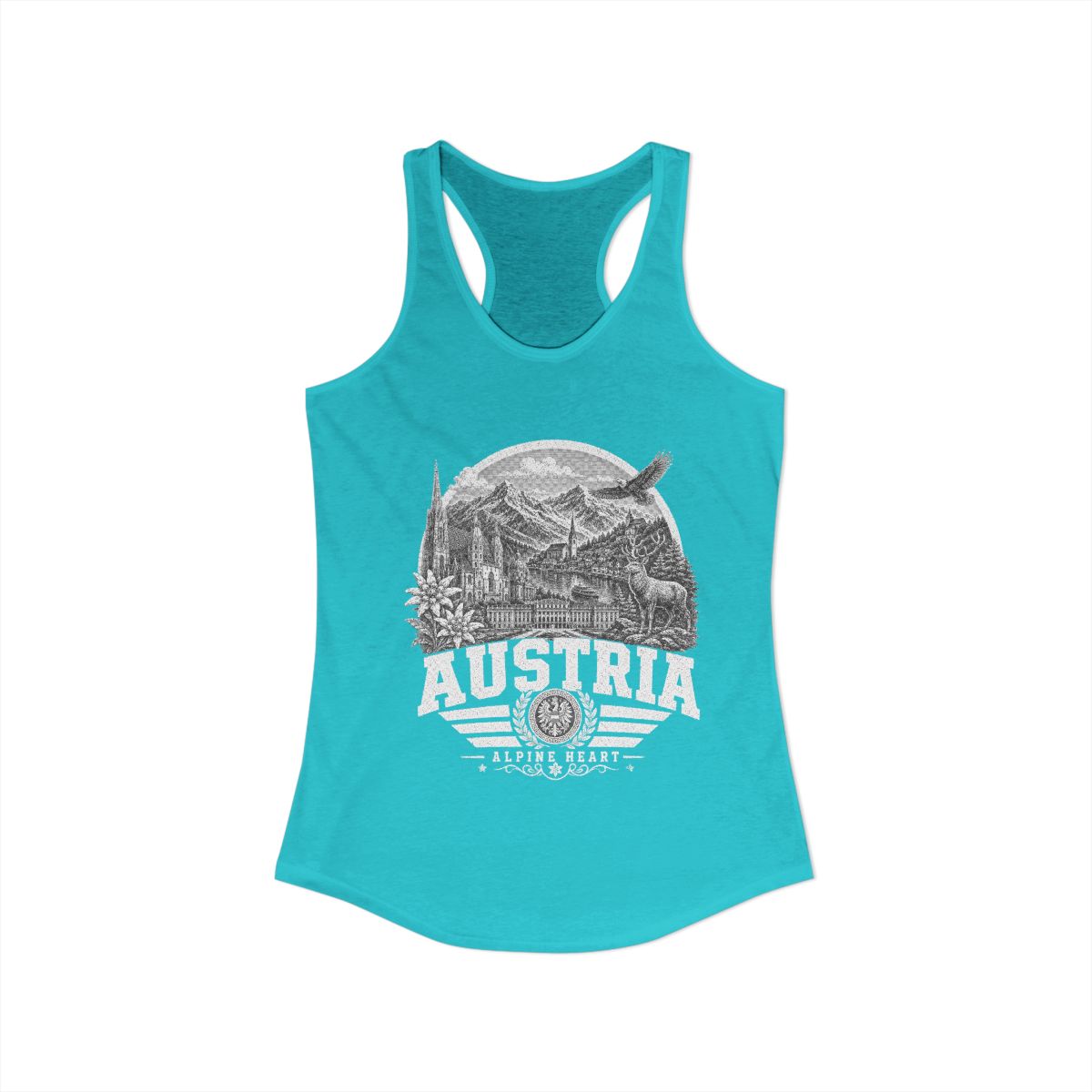 Austria vintage landmarks tank top — iconic landmark design | Nameshi Destinations (view 8)