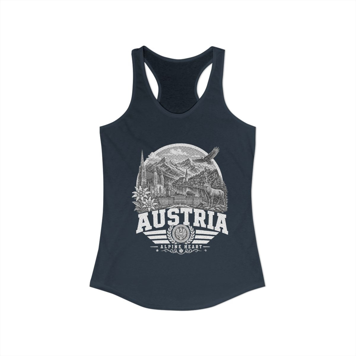 Austria vintage landmarks tank top — iconic landmark design | Nameshi Destinations (view 9)