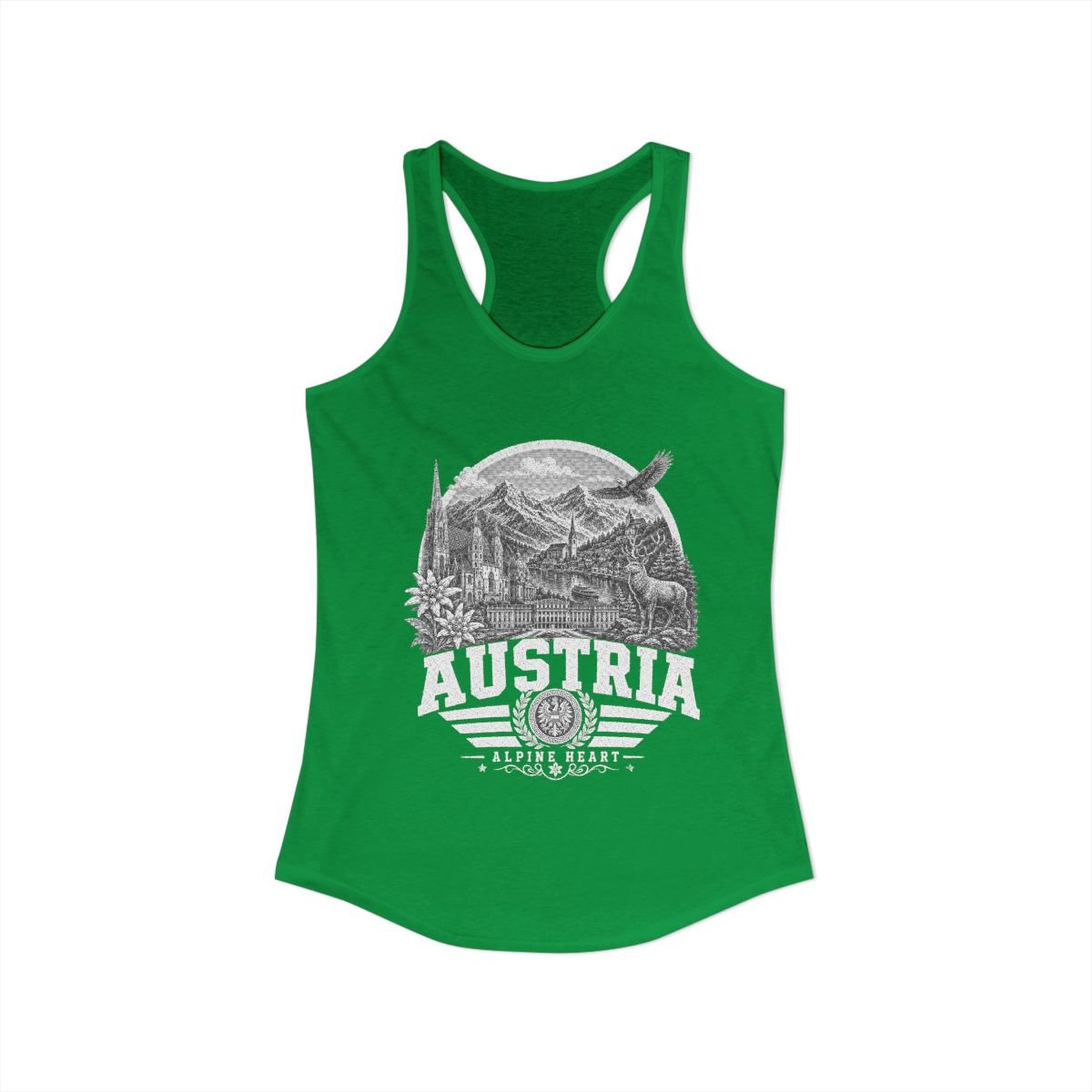 Austria vintage landmarks tank top — iconic landmark design | Nameshi Destinations (view 7)