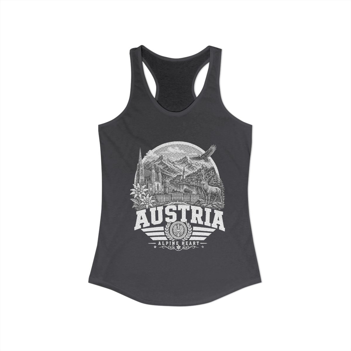 Austria vintage landmarks tank top — iconic landmark design | Nameshi Destinations (view 12)