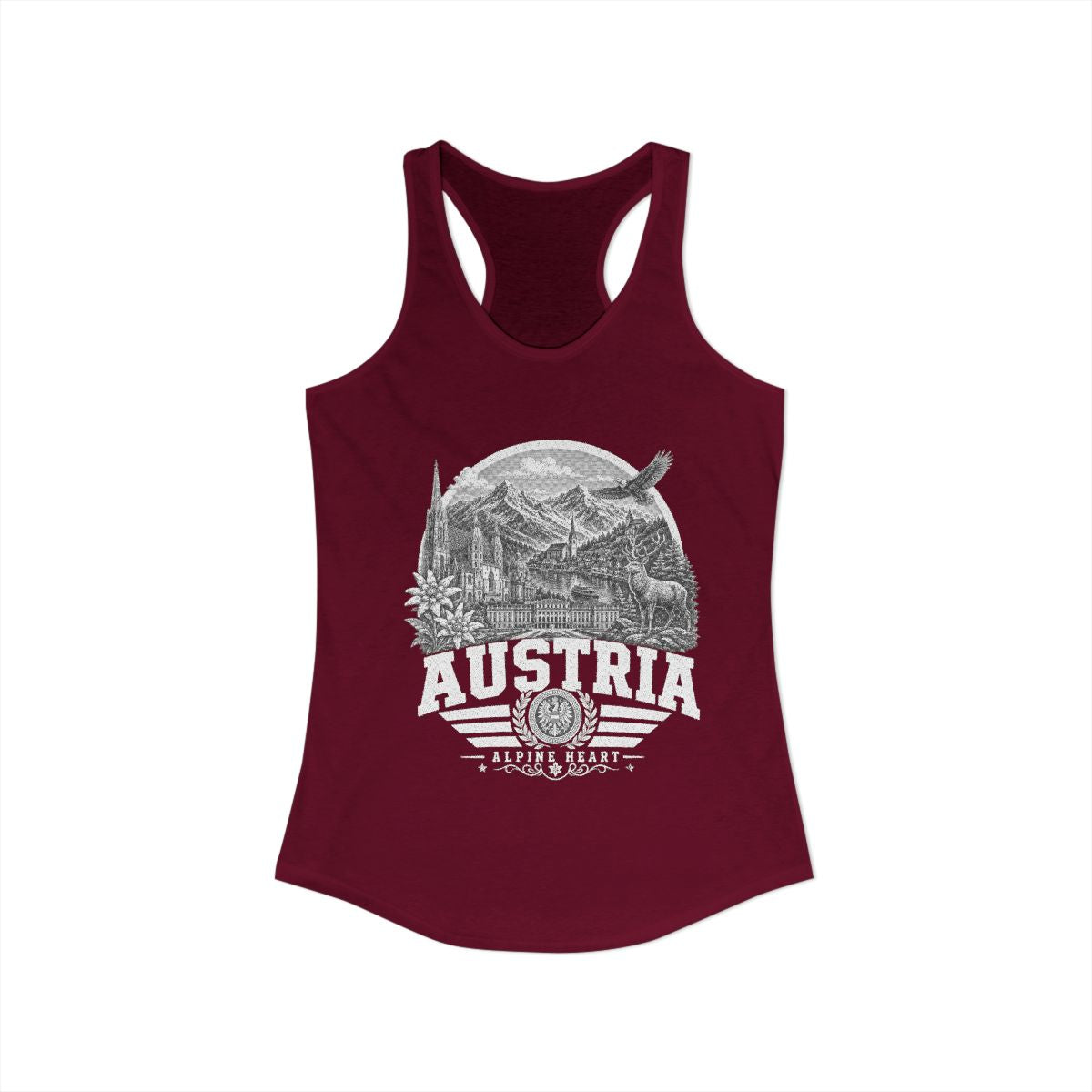 Austria vintage landmarks tank top — iconic landmark design | Nameshi Destinations (view 15)