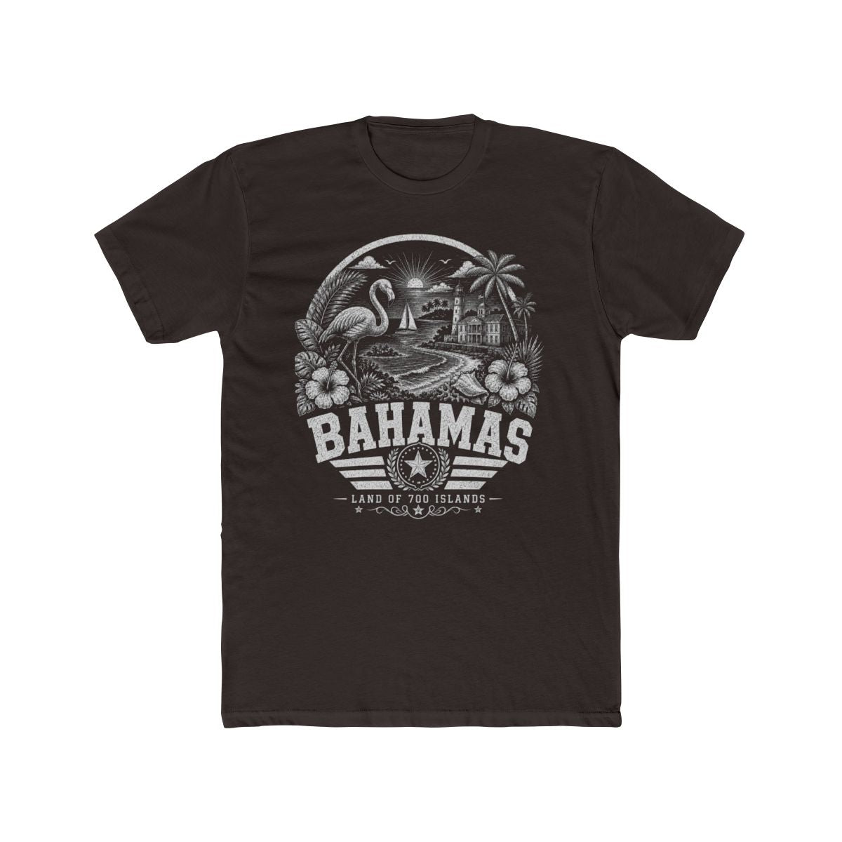 Bahamas vintage landmarks men's tee — iconic landmark design | Nameshi Destinations (view 1)