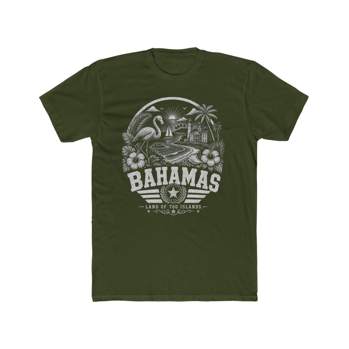 Bahamas vintage landmarks men's tee — iconic landmark design | Nameshi Destinations (view 4)