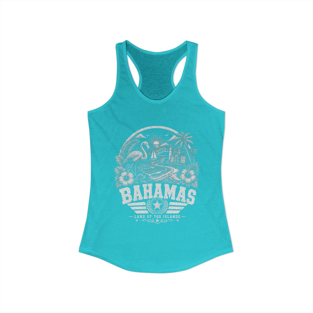 Bahamas vintage landmarks tank top — iconic landmark design | Nameshi Destinations (view 8)