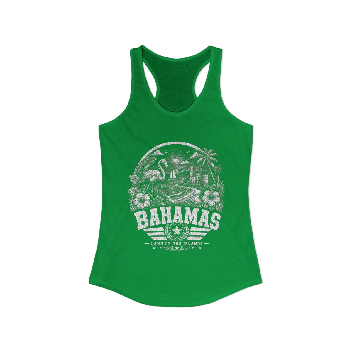 Bahamas vintage landmarks tank top — iconic landmark design | Nameshi Destinations (view 7)
