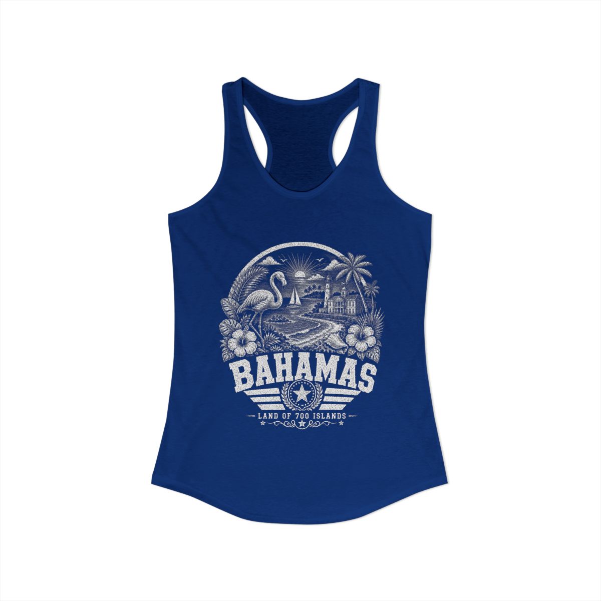 Bahamas vintage landmarks tank top — iconic landmark design | Nameshi Destinations (view 10)