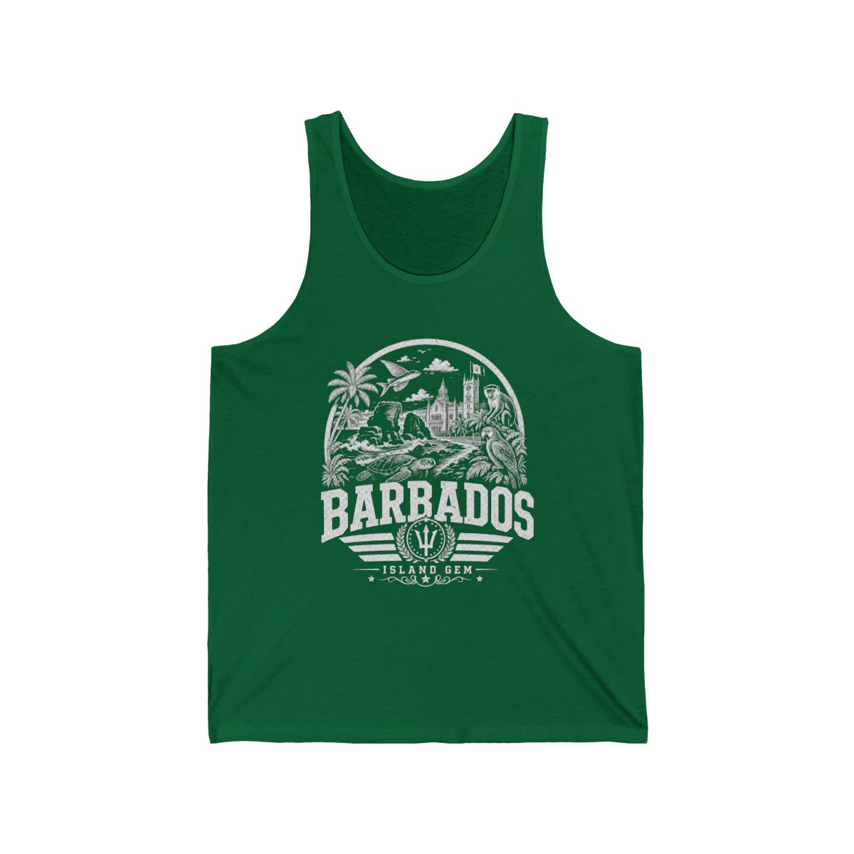 Barbados vintage landmarks men's tee — iconic landmark design | Nameshi Destinations (view 4)