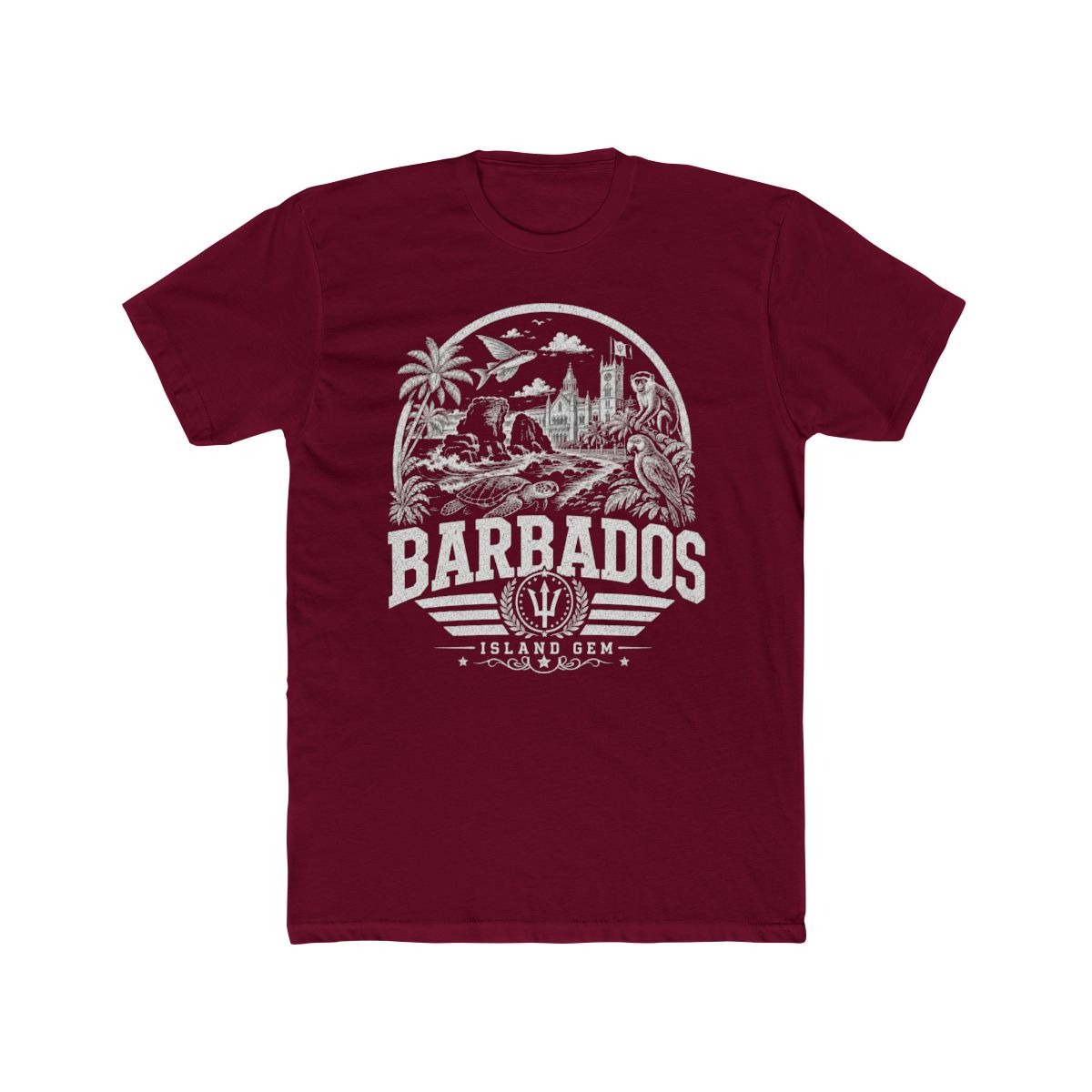 Barbados vintage landmarks men's tee — iconic landmark design | Nameshi Destinations (view 14)