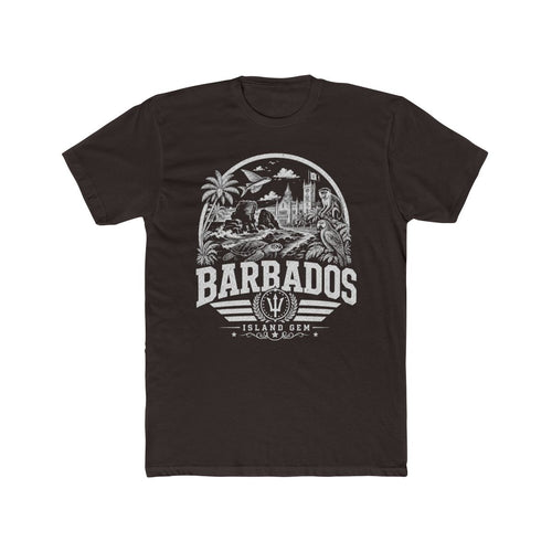 Barbados vintage landmarks men's tee — iconic landmark design | Nameshi Destinations (view 1)