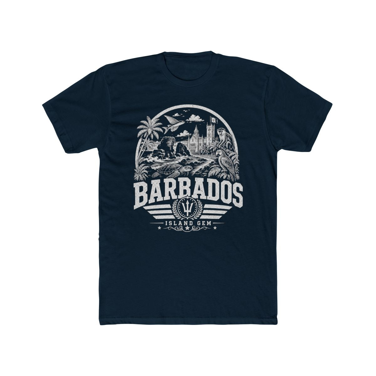 Barbados vintage landmarks men's tee — iconic landmark design | Nameshi Destinations (view 12)