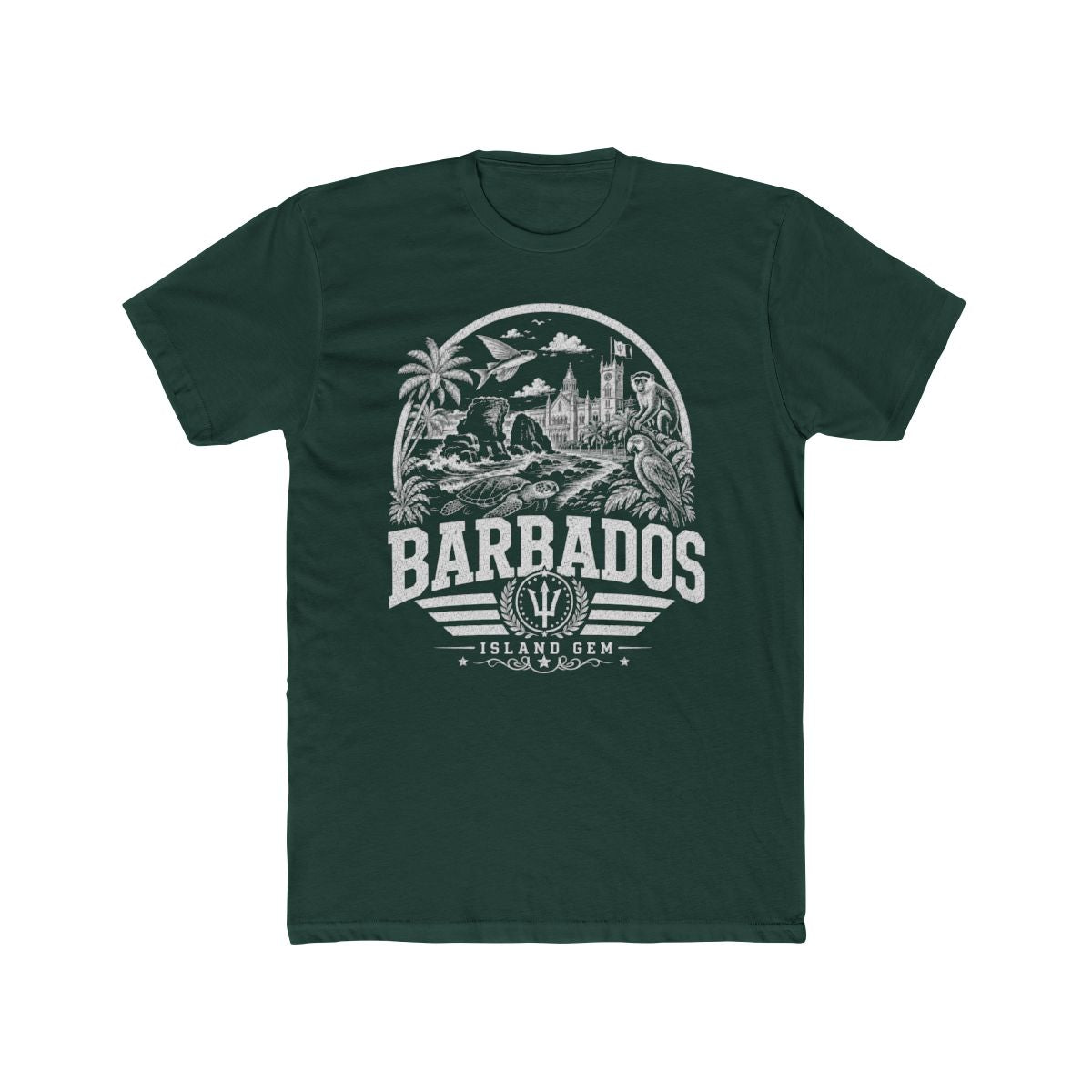 Barbados vintage landmarks men's tee — iconic landmark design | Nameshi Destinations (view 7)