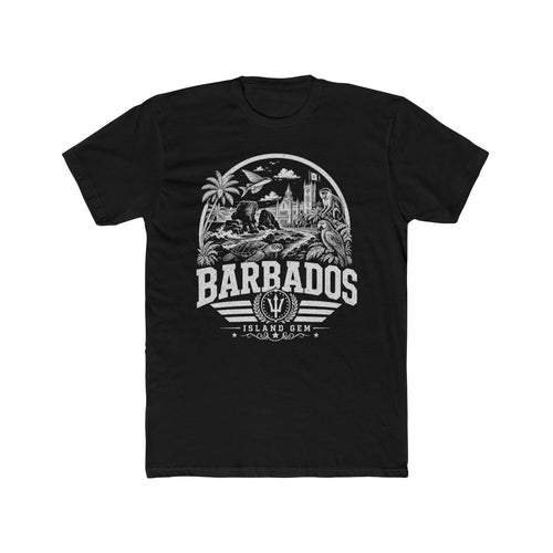 Barbados vintage landmarks men's tee — iconic landmark design | Nameshi Destinations (view 2)