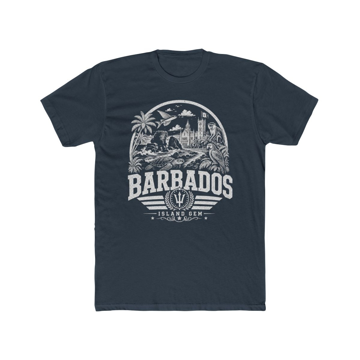Barbados vintage landmarks men's tee — iconic landmark design | Nameshi Destinations (view 8)