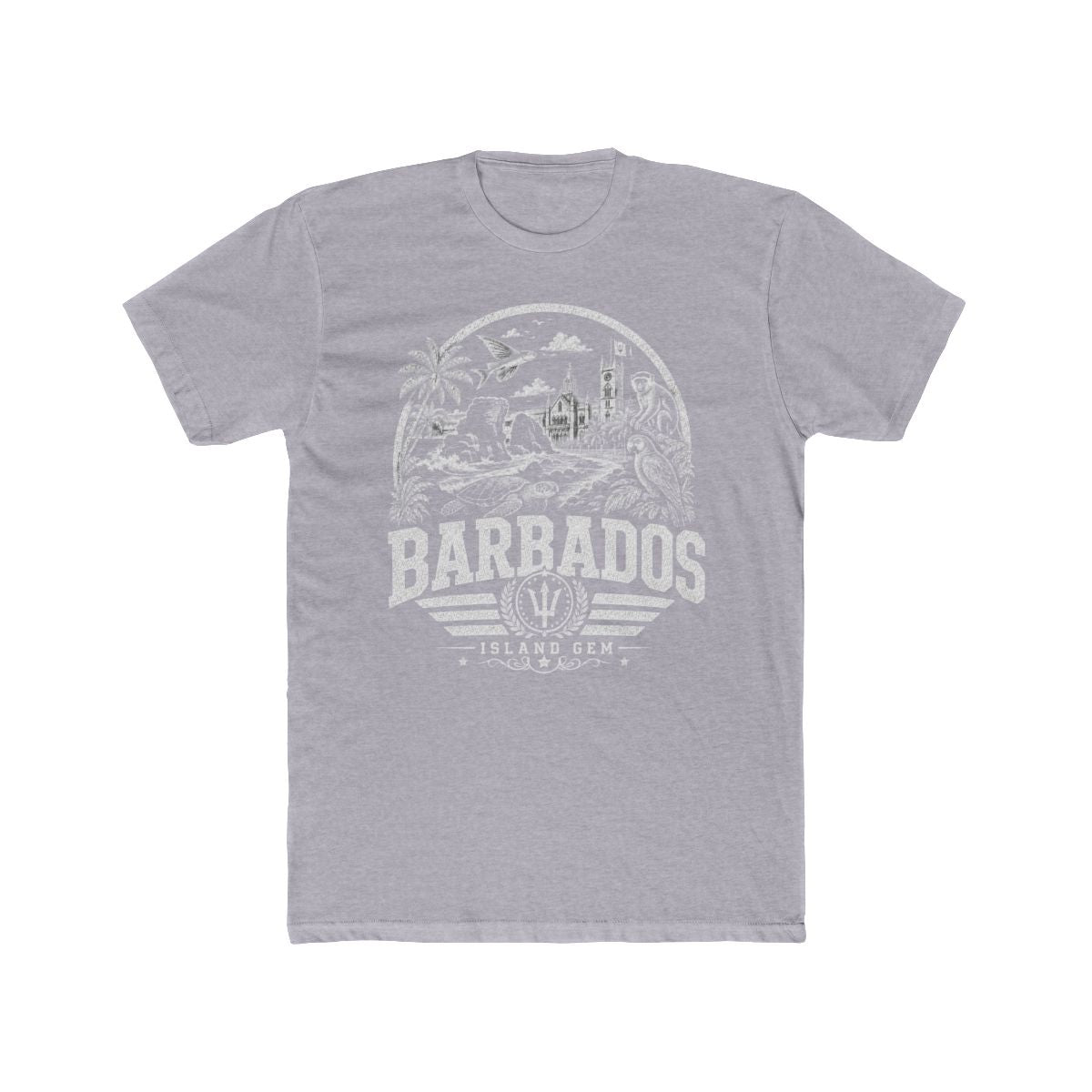 Barbados vintage landmarks men's tee — iconic landmark design | Nameshi Destinations (view 3)