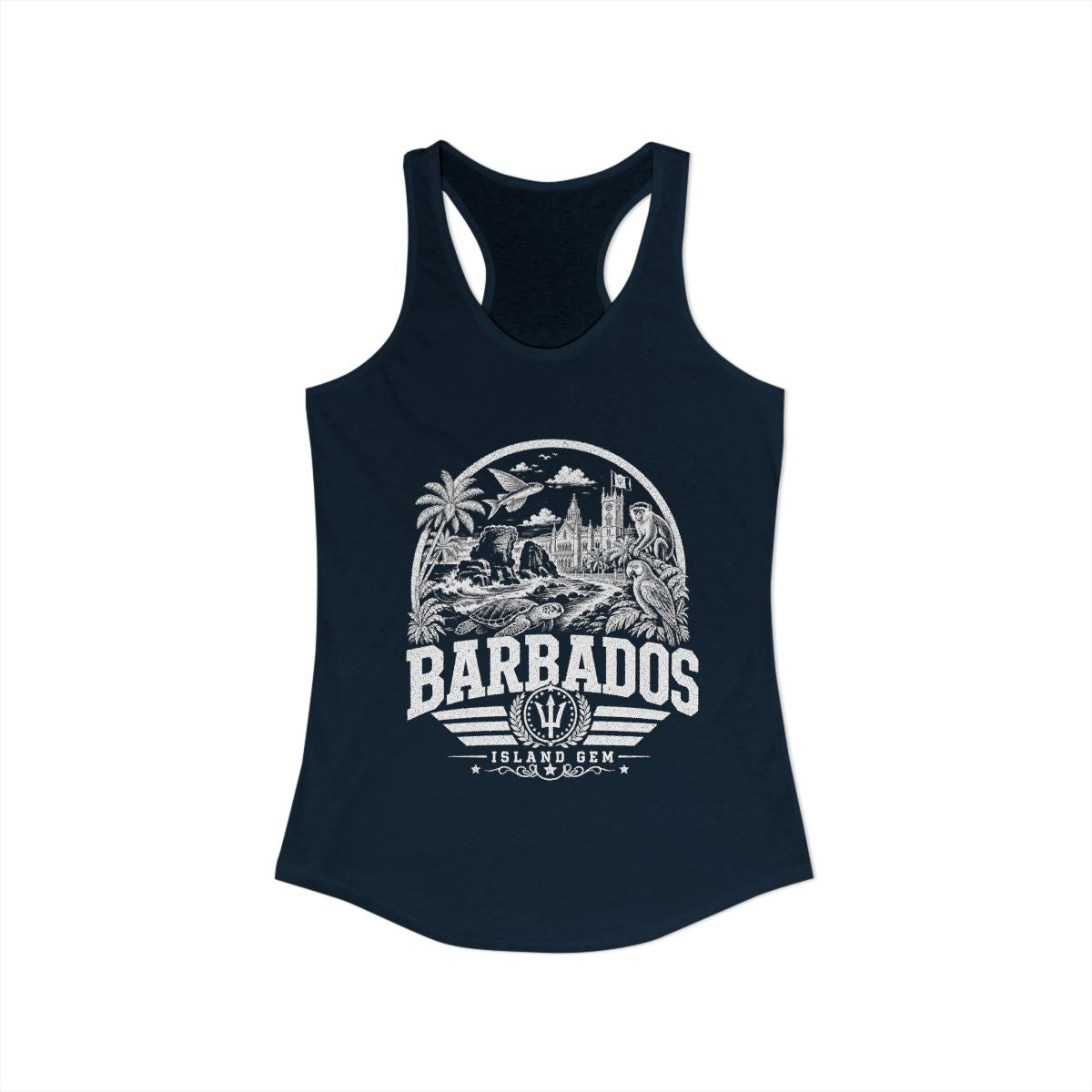 Barbados vintage landmarks tank top — iconic landmark design | Nameshi Destinations (view 11)