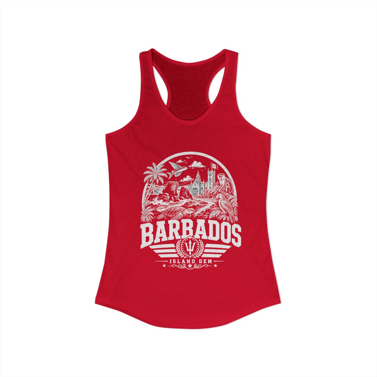 Barbados vintage landmarks tank top — iconic landmark design | Nameshi Destinations (view 16)