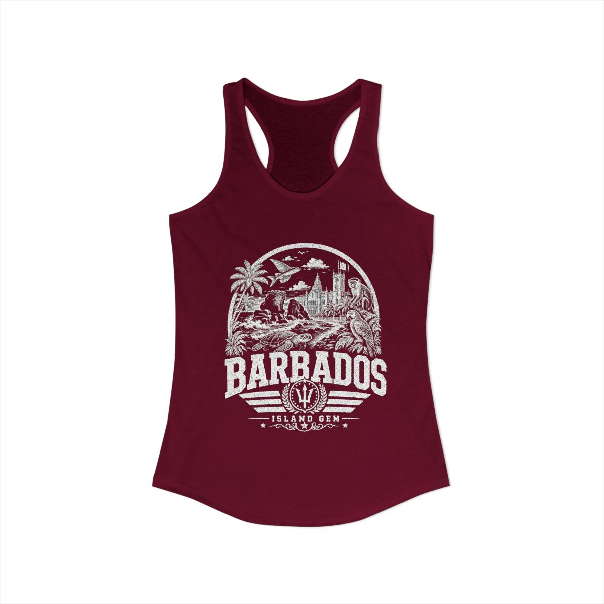 Barbados vintage landmarks tank top — iconic landmark design | Nameshi Destinations (view 15)