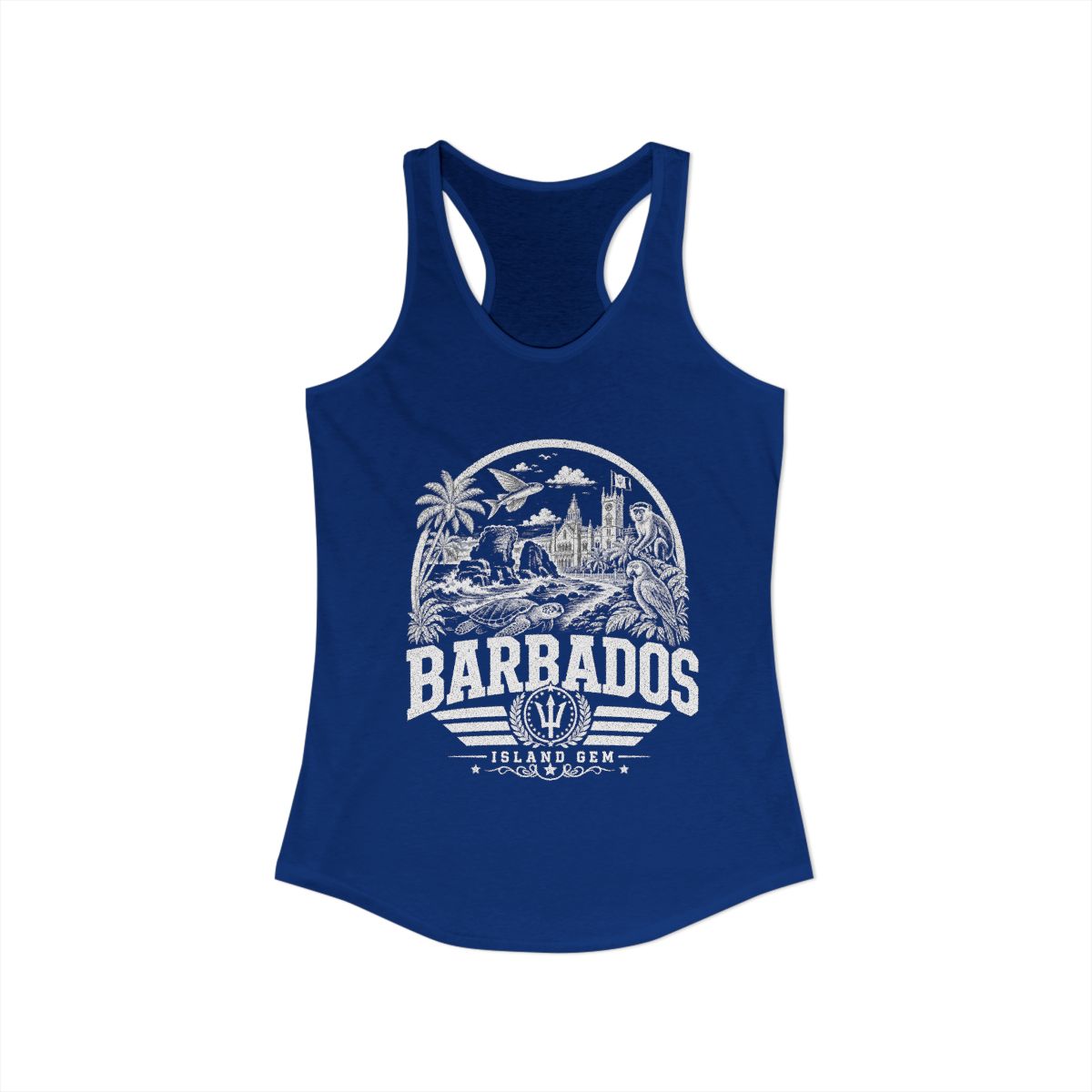 Barbados vintage landmarks tank top — iconic landmark design | Nameshi Destinations (view 10)