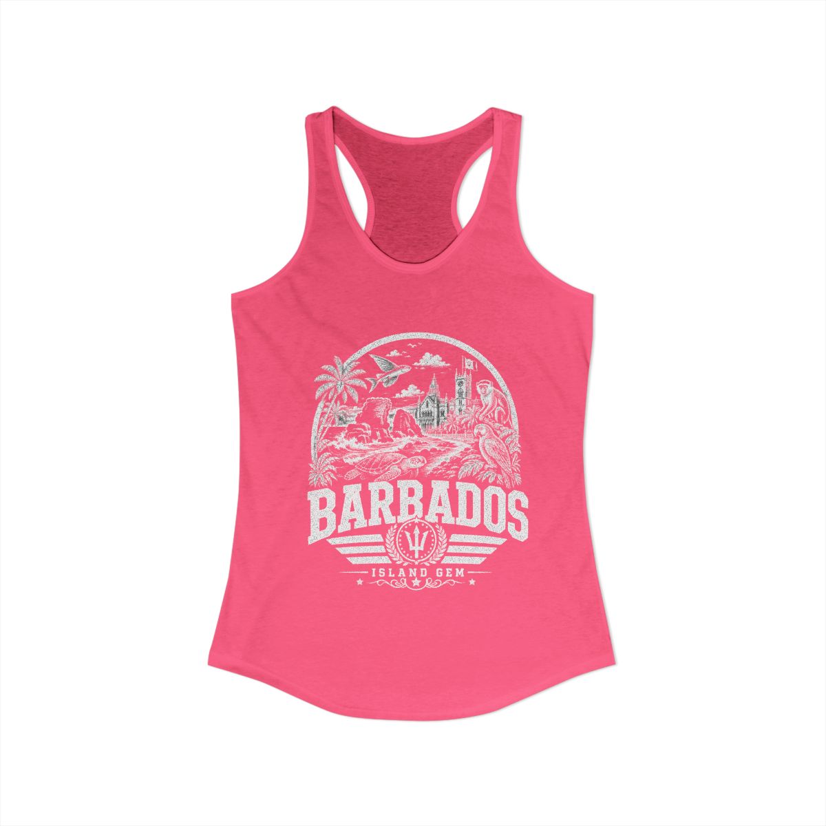 Barbados vintage landmarks tank top — iconic landmark design | Nameshi Destinations (view 14)
