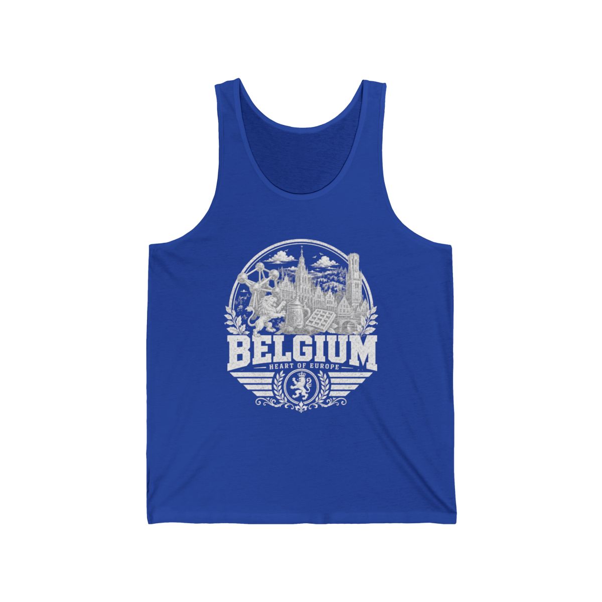 Belgium vintage landmarks men's tee — iconic landmark design | Nameshi Destinations (view 6)
