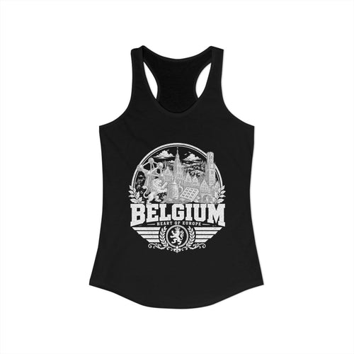 Belgium Women's Tank Top — Solid Black (front)