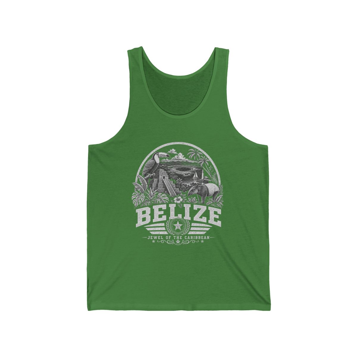 Belize vintage landmarks men's tee — iconic landmark design | Nameshi Destinations (view 3)