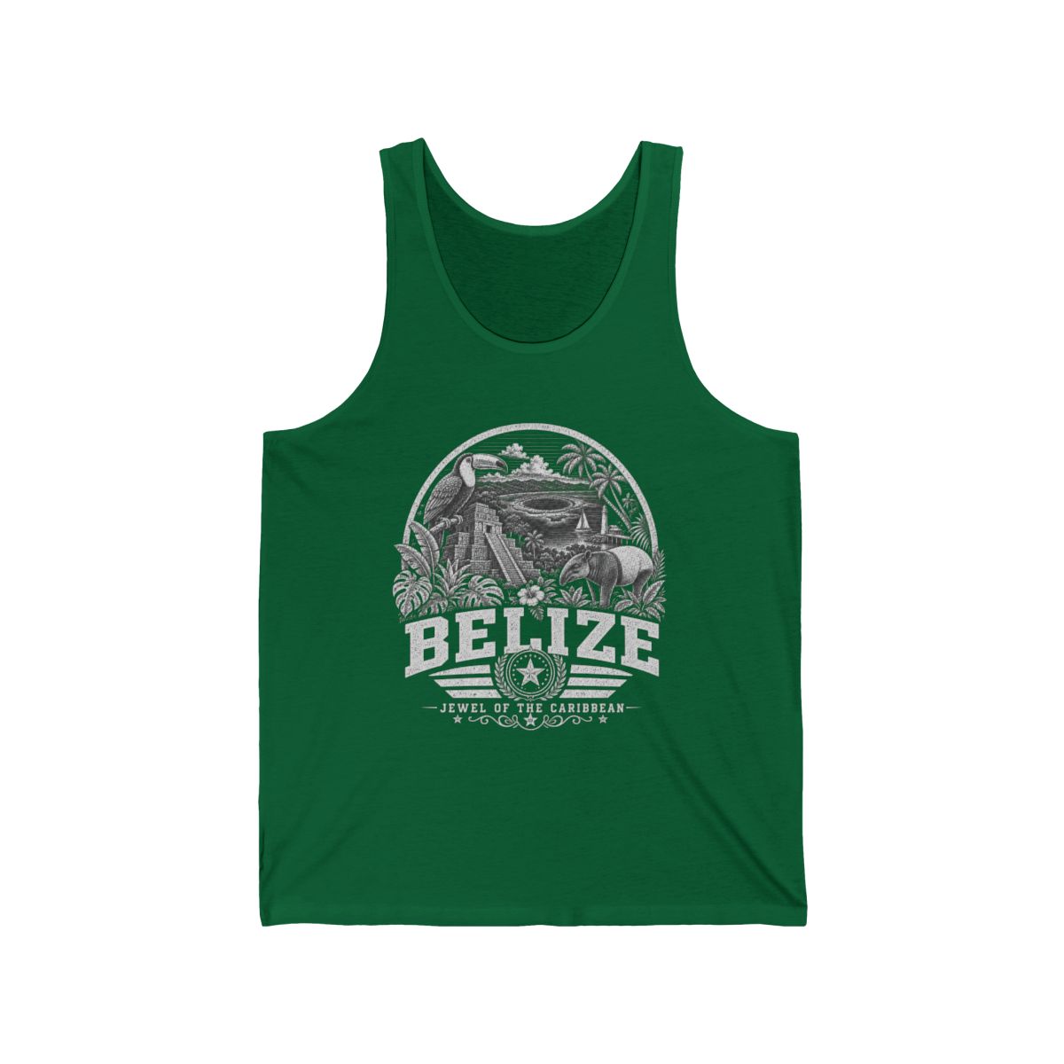 Belize vintage landmarks men's tee — iconic landmark design | Nameshi Destinations (view 4)