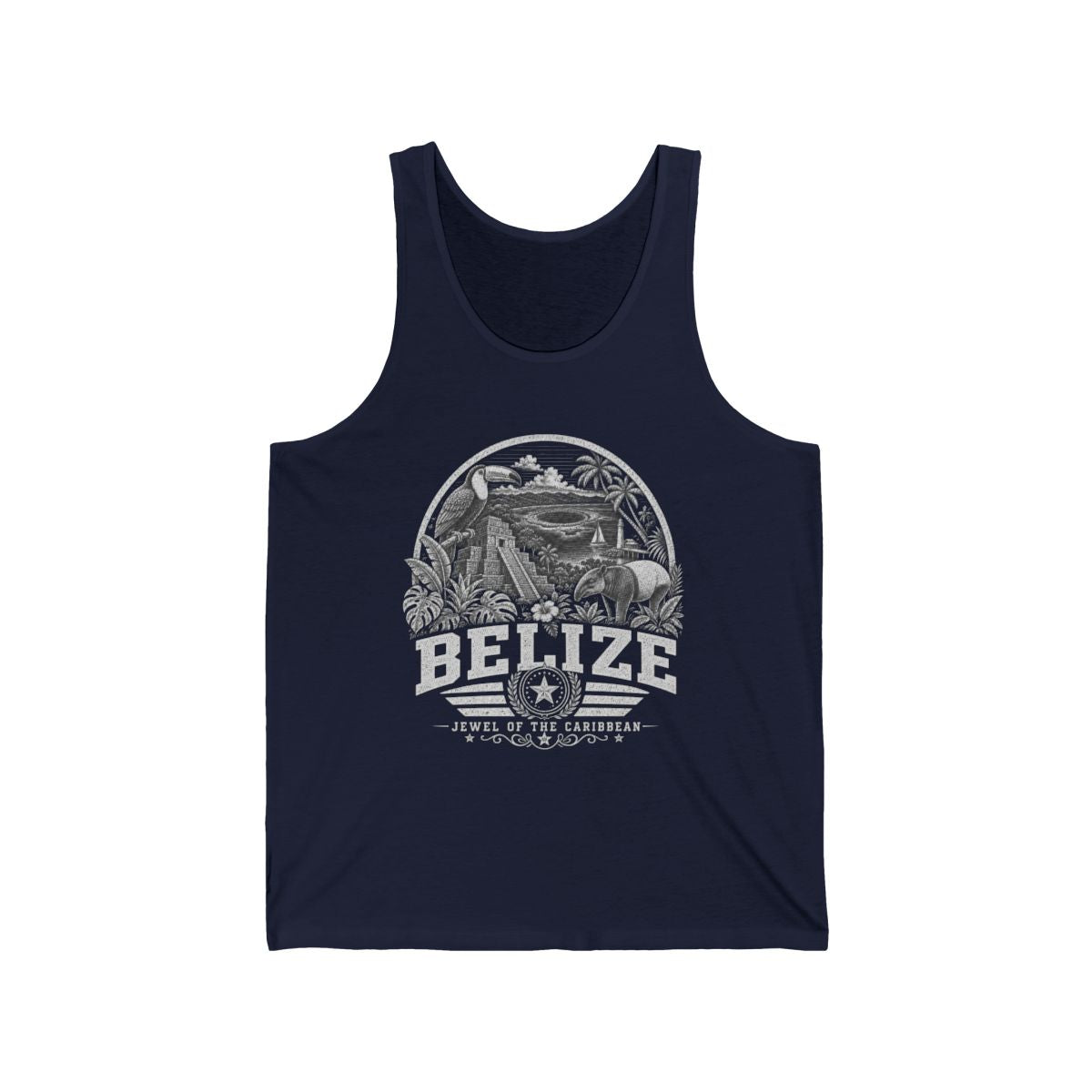 Belize vintage landmarks men's tee — iconic landmark design | Nameshi Destinations (view 7)