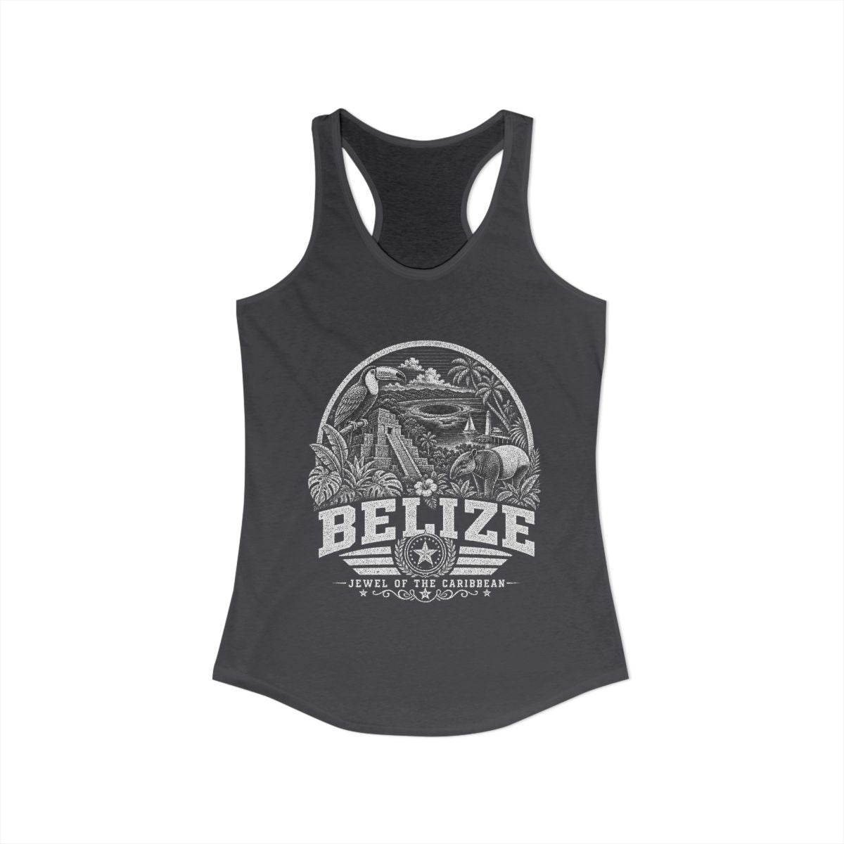 Belize vintage landmarks tank top — iconic landmark design | Nameshi Destinations (view 12)