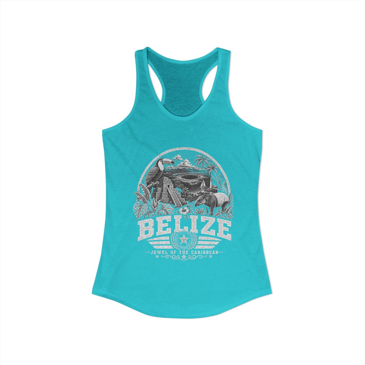 Belize Women's Tank Top — Solid Tahiti Blue (front)