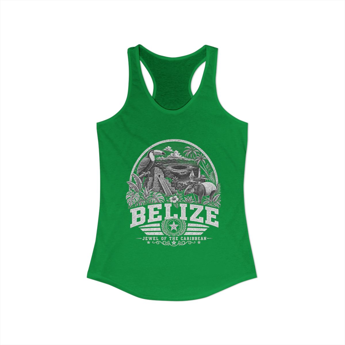 Belize Women's Tank Top — Solid Kelly Green (front)