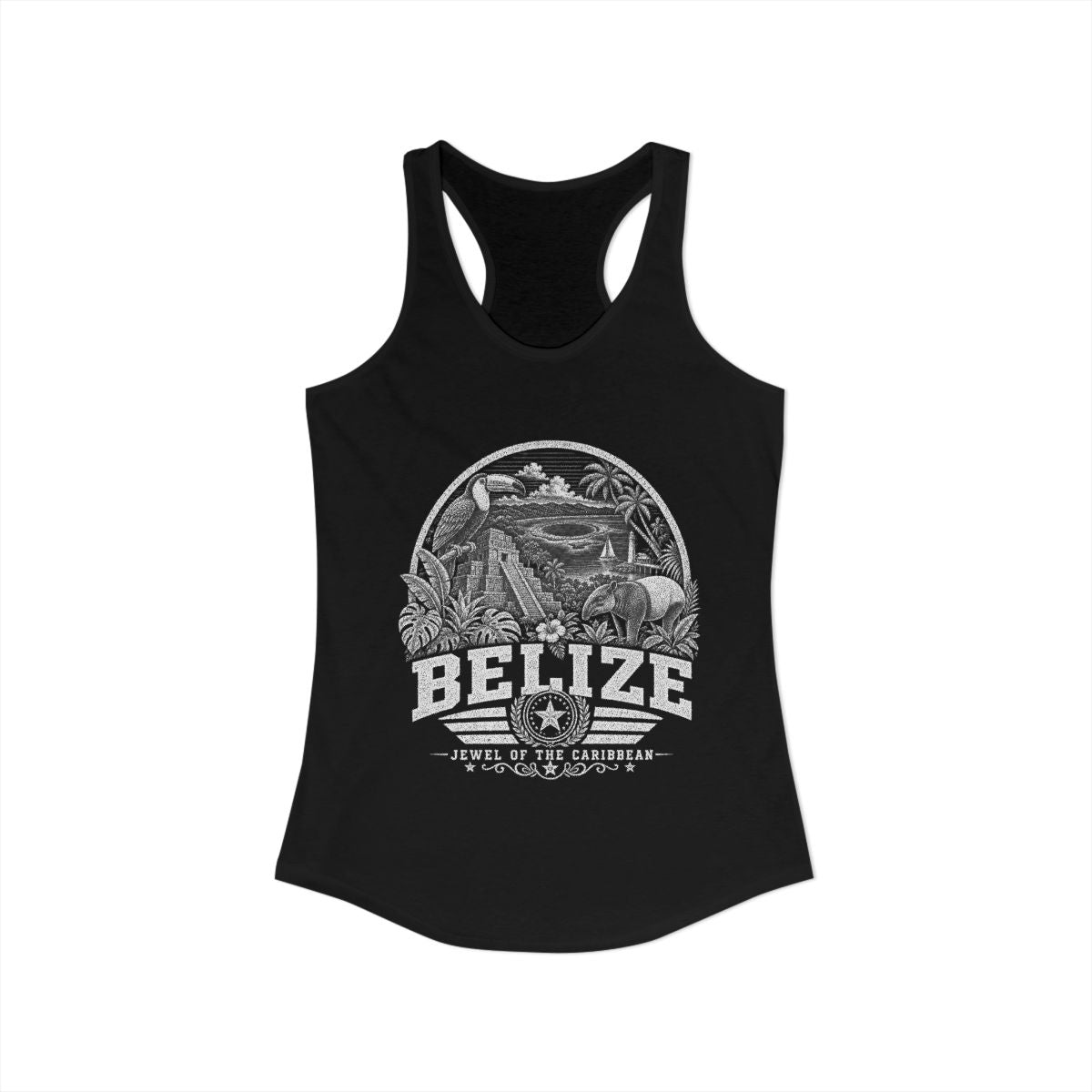 Belize Women's Tank Top — Solid Black (front)