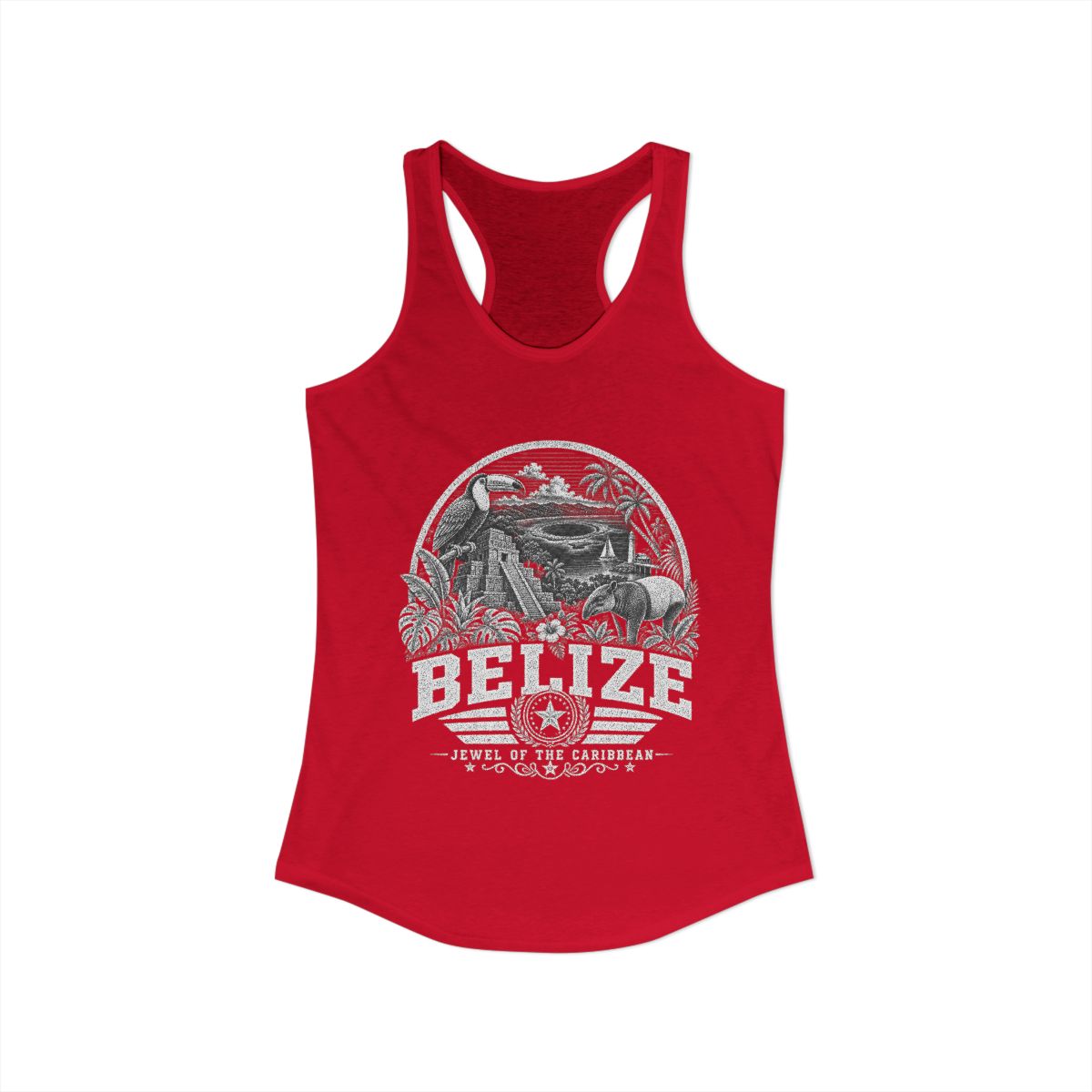 Belize vintage landmarks tank top — iconic landmark design | Nameshi Destinations (view 16)