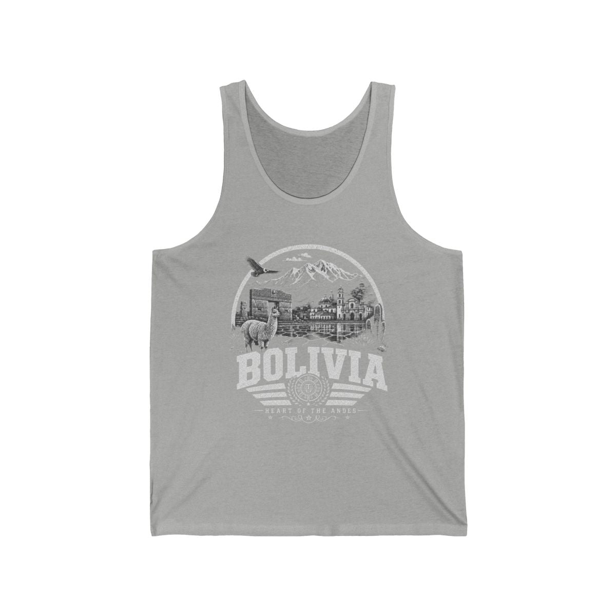Bolivia vintage landmarks men's tee — iconic landmark design | Nameshi Destinations (view 5)