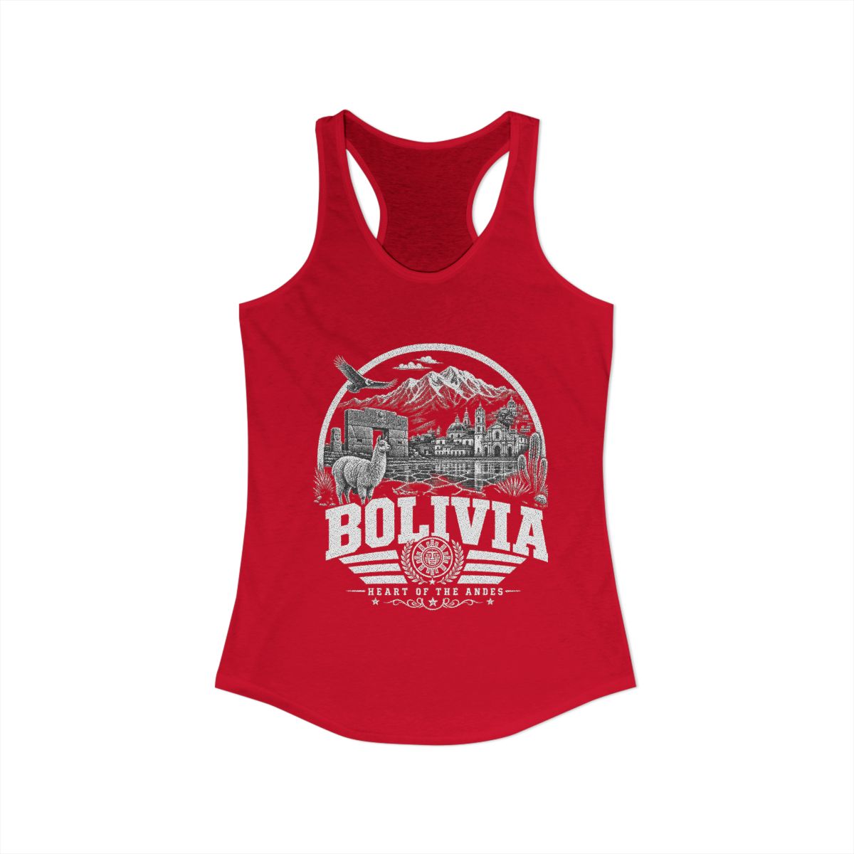 Bolivia Women's Tank Top — Solid Red (front)