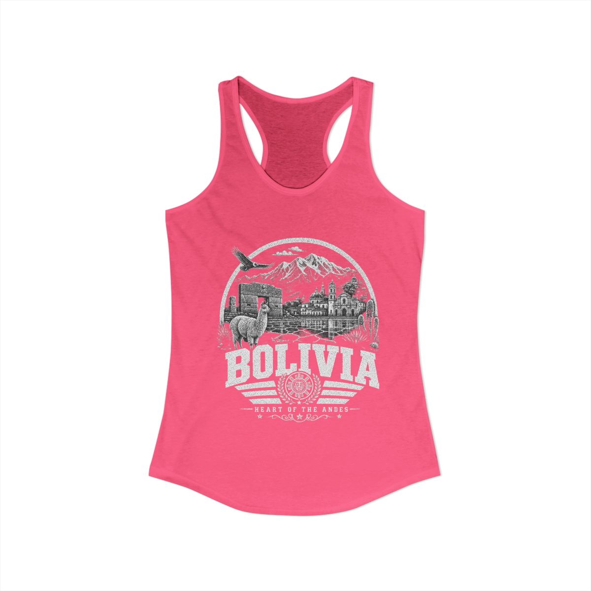 Bolivia Women's Tank Top — Solid Hot Pink (front)