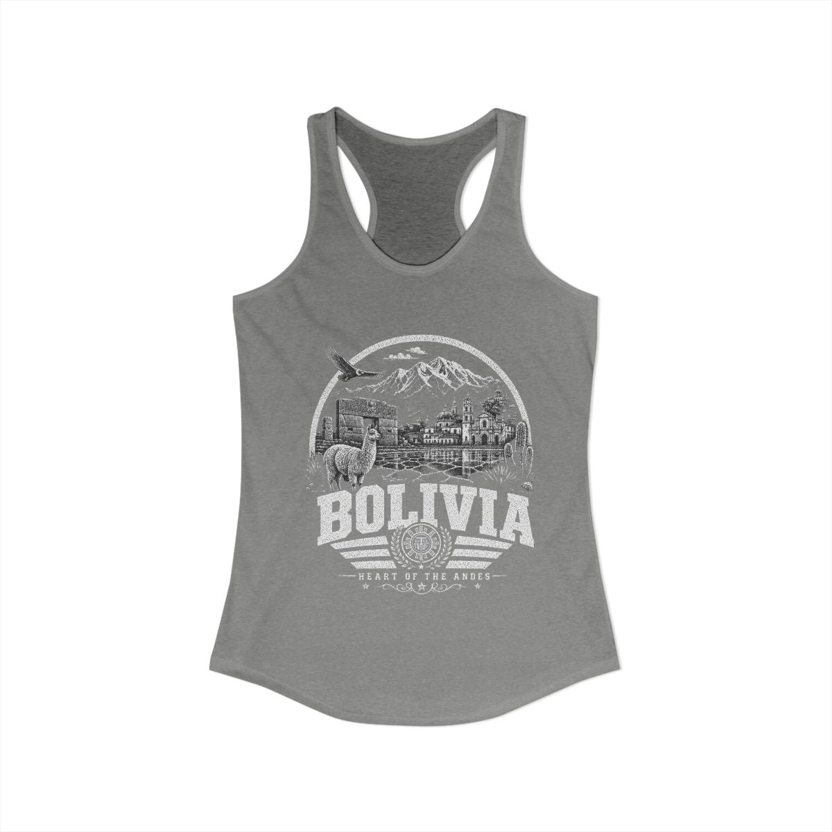 Bolivia Women's Tank Top — Heather Grey (front)
