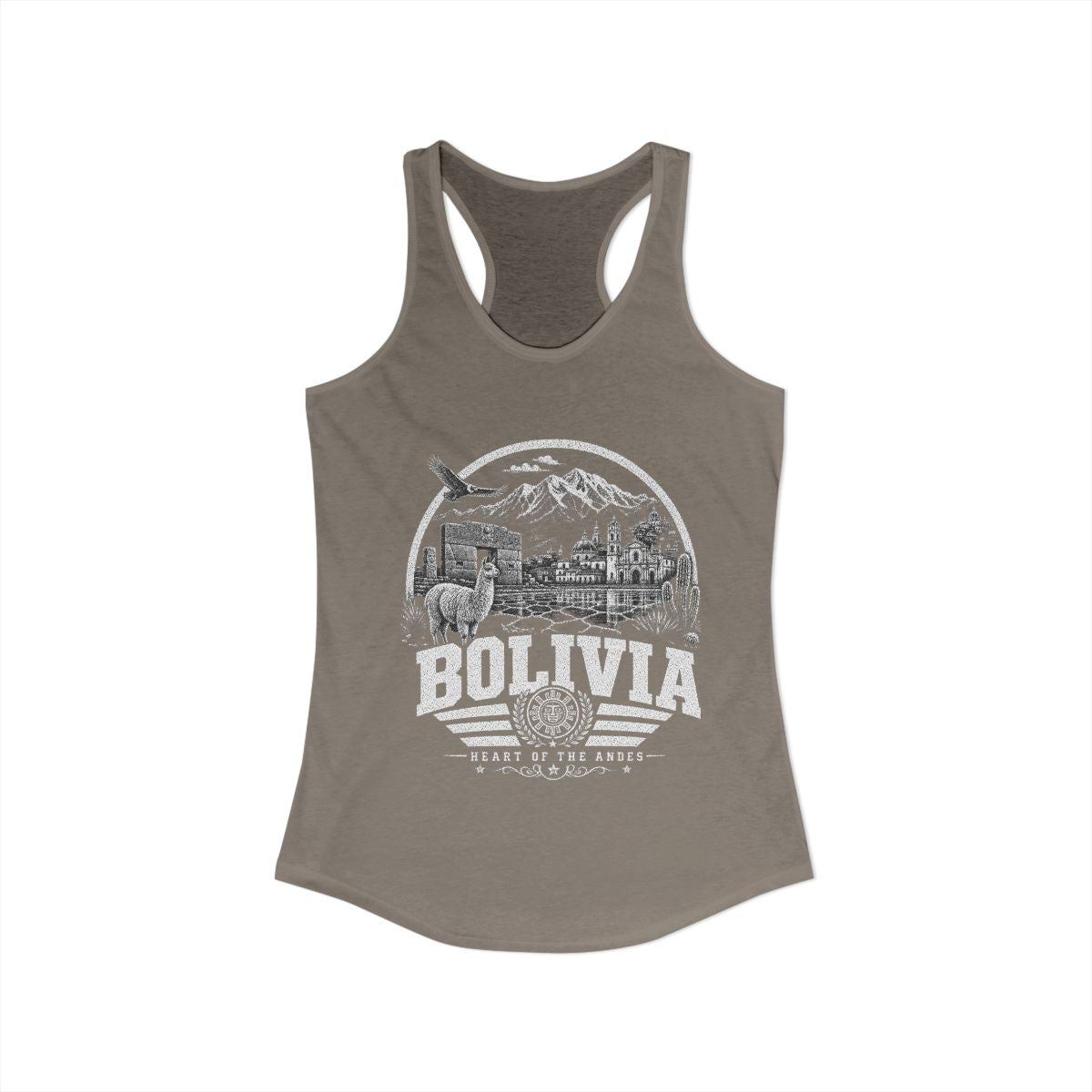 Bolivia Women's Tank Top — Solid Warm Gray (front)