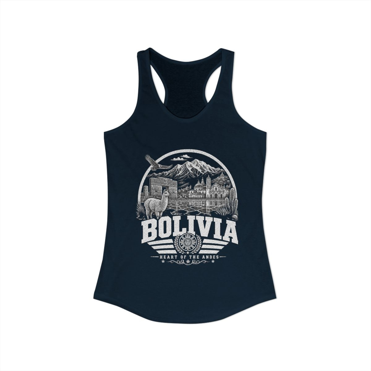 Bolivia Women's Tank Top — Solid Midnight Navy (front)