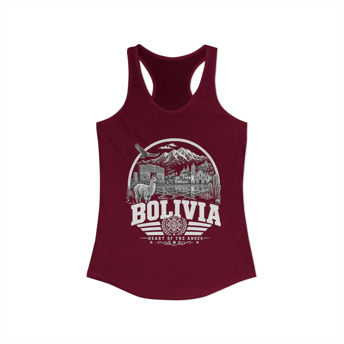 Bolivia Women's Tank Top — Solid Cardinal Red (front)