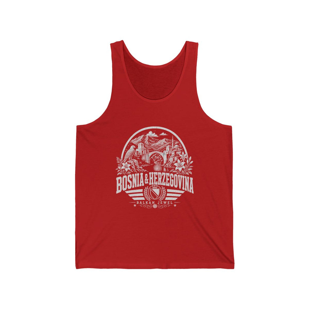 Bosnia y Herzegovina Men's Tank Top — Red (front)