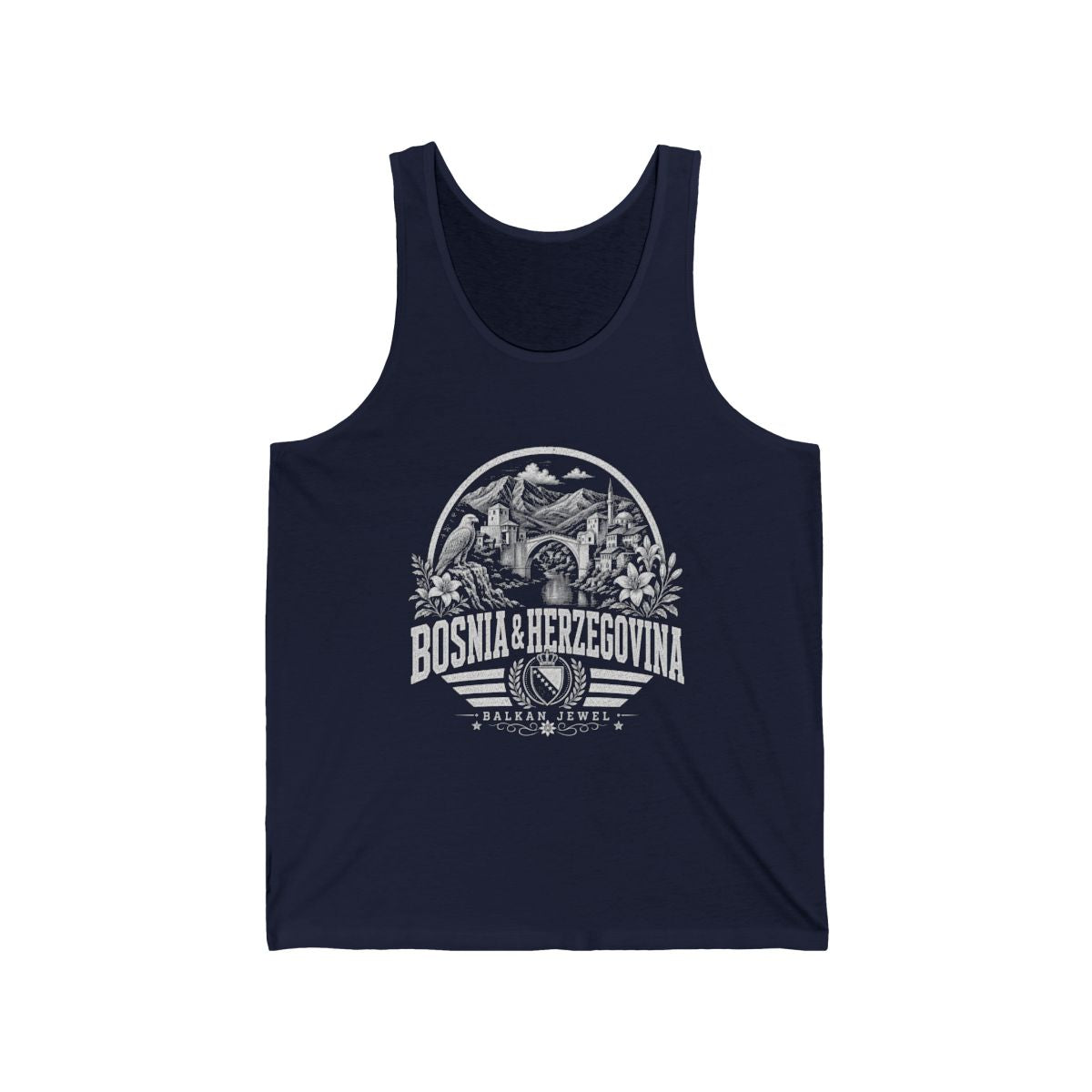 Bosnia y Herzegovina Men's Tank Top — Navy (front)