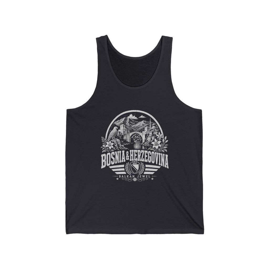 Bosnia y Herzegovina Men's Tank Top — Dark Grey (front)