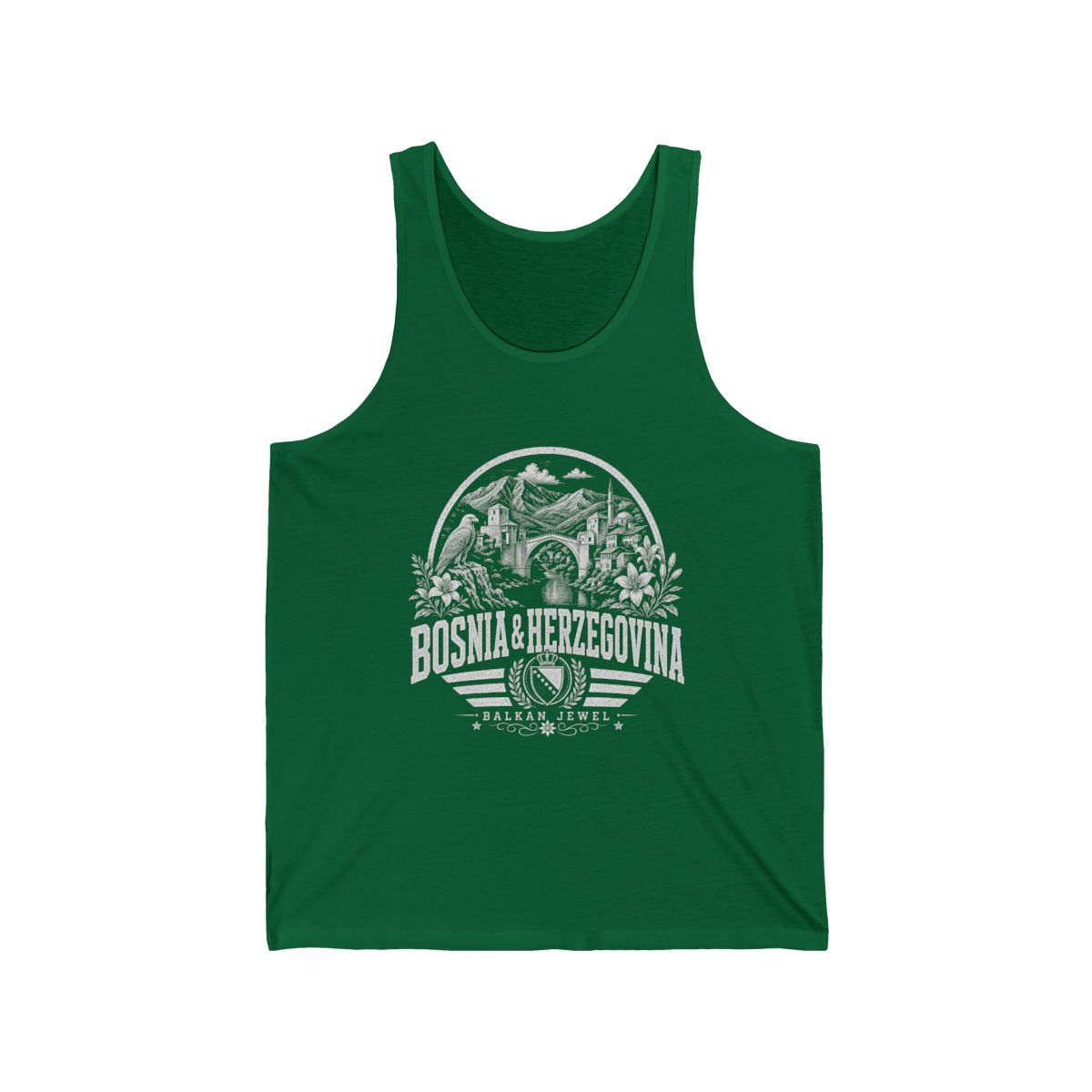 Bosnia y Herzegovina Men's Tank Top — Kelly (front)