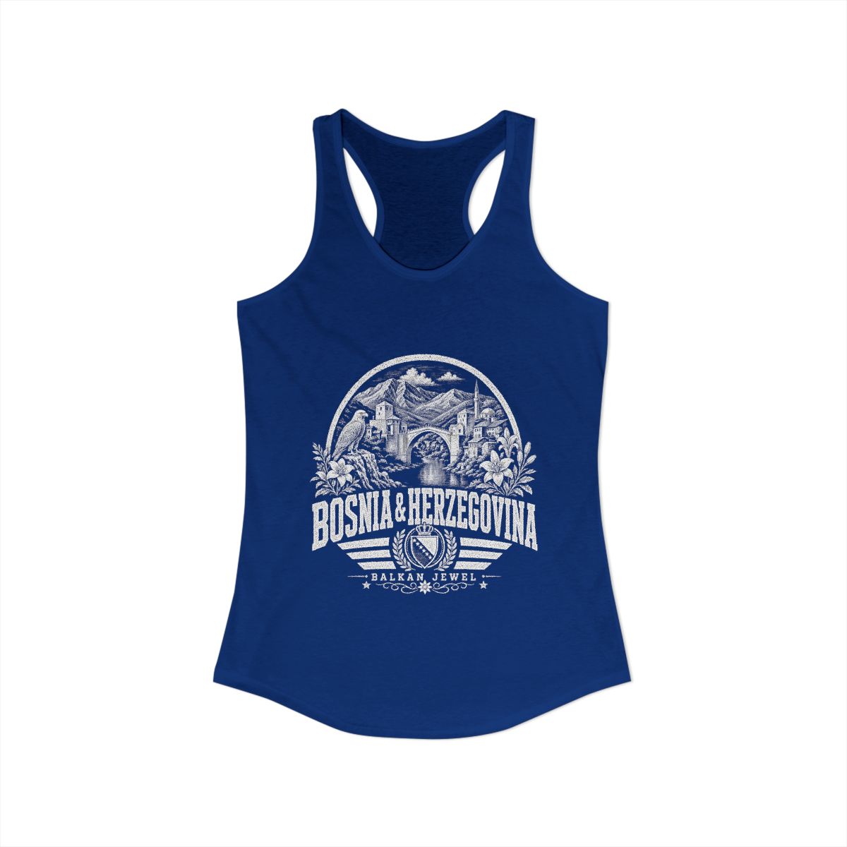 Bosnia y Herzegovina Women's Tank Top — Solid Royal (front)