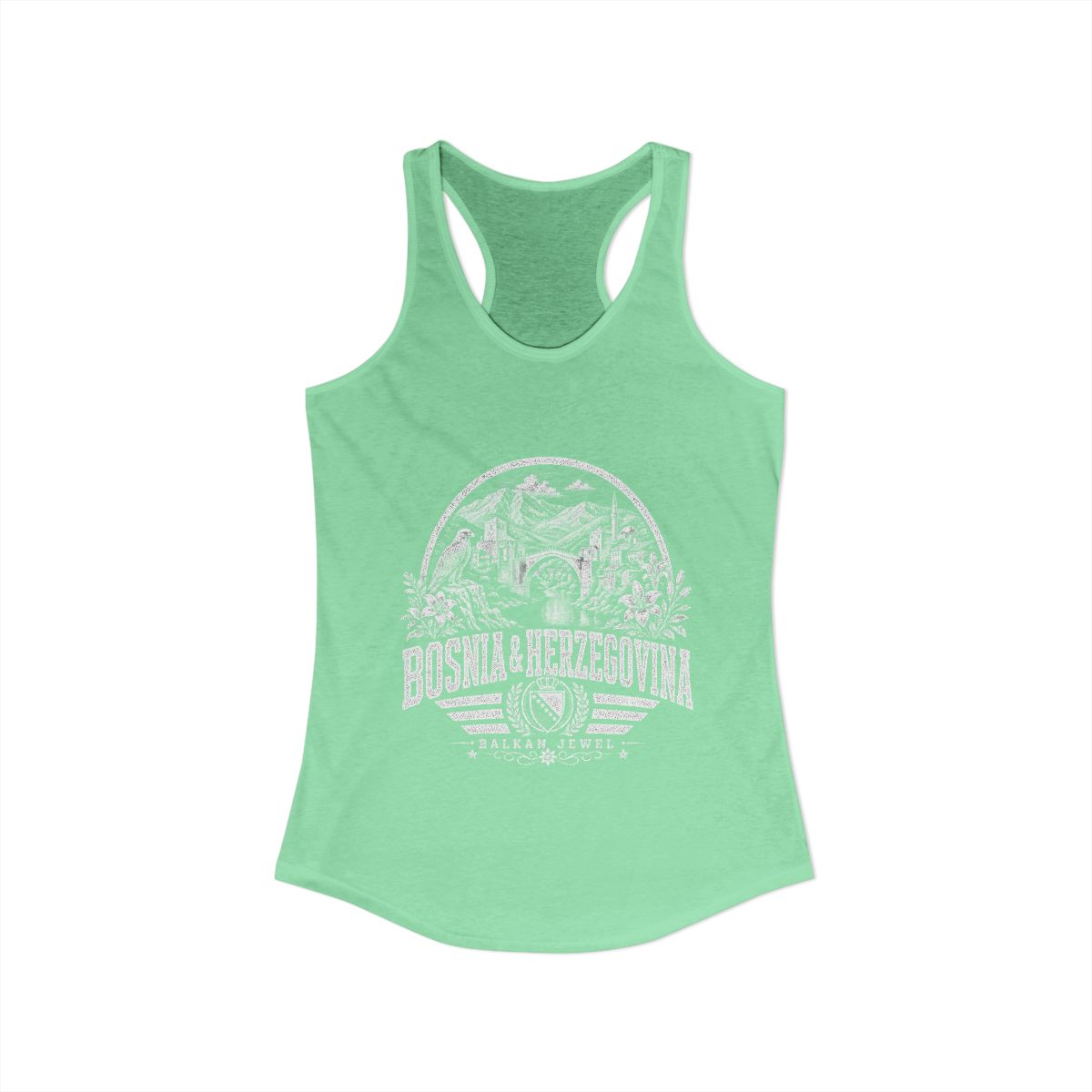 Bosnia y Herzegovina Women's Tank Top — Solid Mint (front)