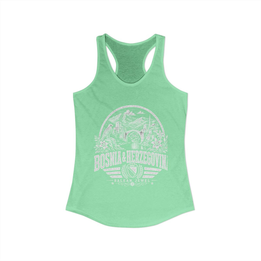 Bosnia y Herzegovina vintage landmarks tank top — iconic landmark design | Nameshi Destinations (view 13)
