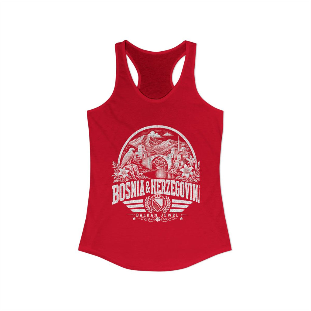 Bosnia y Herzegovina vintage landmarks tank top — iconic landmark design | Nameshi Destinations (view 17)