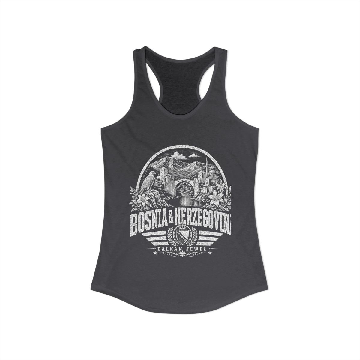 Bosnia y Herzegovina vintage landmarks tank top — iconic landmark design | Nameshi Destinations (view 29)